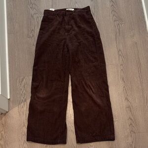 Reformation Brown Corduroy Wide Leg Pants
